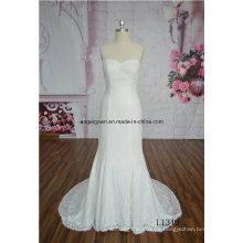 Vestido de novia blanco de la sirena del cordón del vestido de novia de alta calidad vestido